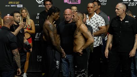 Ufc 287 Ceremonial Weigh In Faceoffs Highlights And Photo Gallery