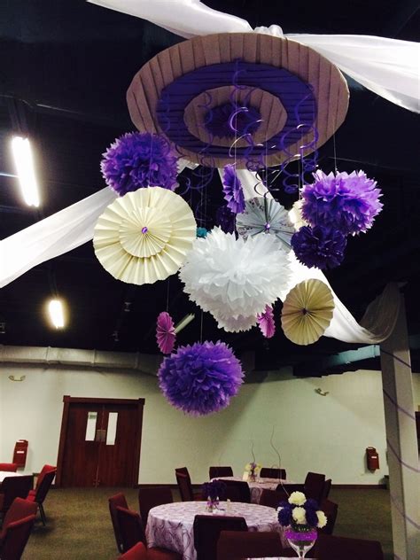 A wobbling ceiling fan is loud, unsightly, and dangerous if not dealt with properly. Chandelier made of carton, paper tissue and fans. | Church ...