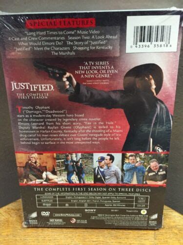 Justified The Complete First Season Dvd 2011 3 Disc Set New