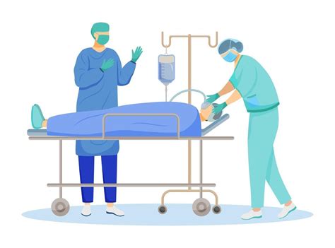 Surgical Operation Flat Vector Illustration Internal Medicine