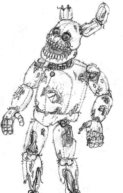 Springtrap Sketchpencil Drawing Sorry For The Quality Scanner Isnt