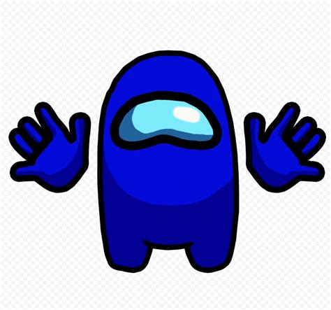Hd Blue Among Us Crewmate Character Front View With Hands Png Citypng