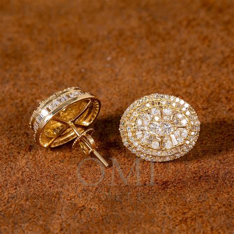 14k Yellow Gold Unisex Earrings With 139 Ct Diamond Omi Jewelry