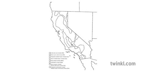 Kalifornijos Klimato žemėlapis žemėlapis Kalifornija Jav Jav Ks2
