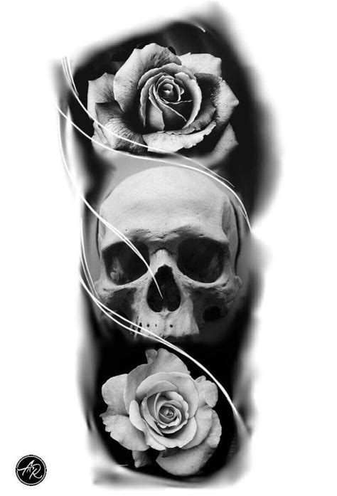 Tatuagem De Caveira Skull Tattoo Tatuagem De Rosa Rose Tattoo Projeto