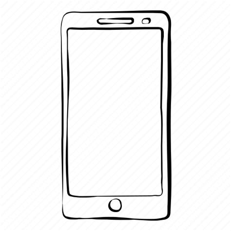 Cell Phone Hand Drawn Mobile Phone Smartphone Icon