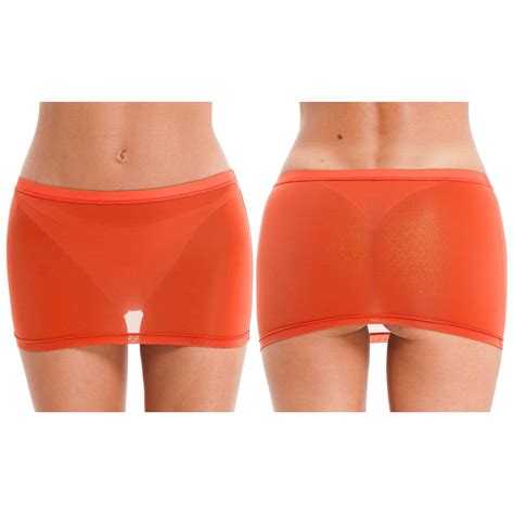 Cheap Women Semi See Through Miniskirt Elastic Waistband Pencil Skirt