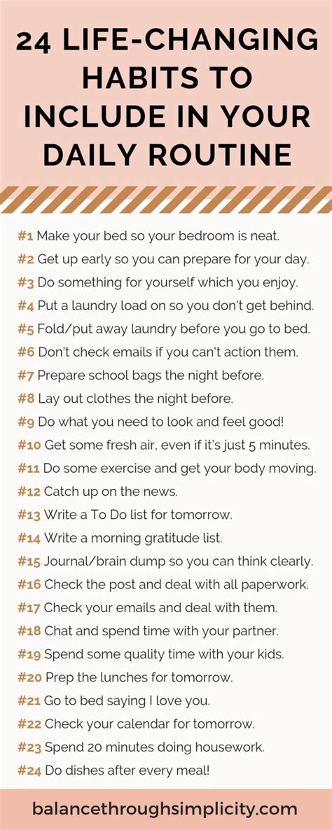 24 Life Changing Habits To Include In Your Daily Routine Balance