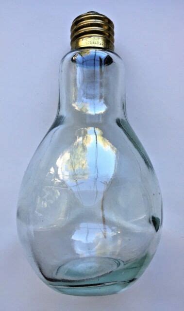 Vintage Clear Glass Light Bulb Shape Bottle Shaker Bud Vase 1960s