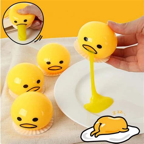 squishy vomitive egg yolk yellow lazy egg joke toy ball egg squeeze funny toys antistress whole