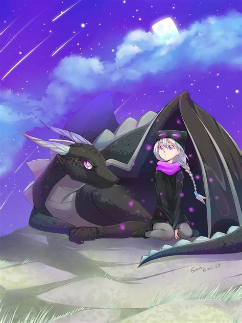 Enderman And Dragon Minecraft By Mikoele On Deviantart Minecraft Art