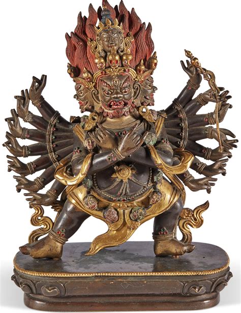 Global Nepali Museum A Parcel Gilt Bronze Figure Of Mahakala Global