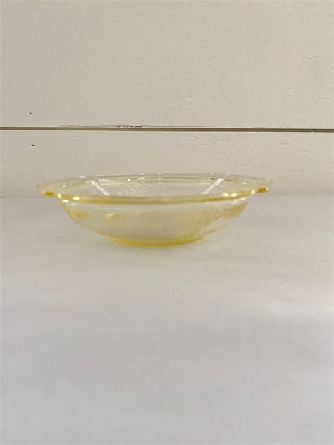 Vintage Depression Glass Hazel Atlas Roxana Yellow Small Berry Bowl