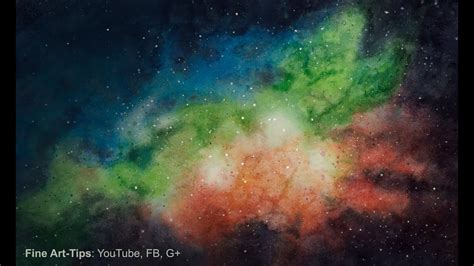 How To Paint A Galaxy With Watercolor A Nebula Universe Youtube