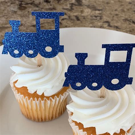 Diy Train Cupcake Toppers Train Toppers Glitter Train Toppers Train