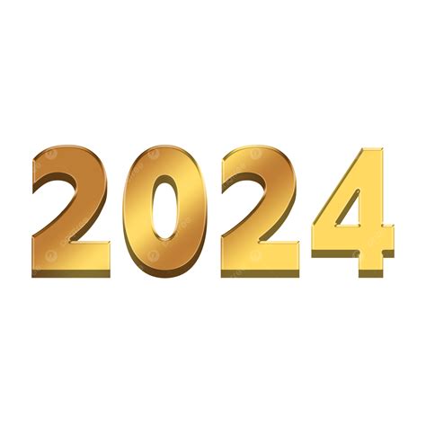 3d Three Dimensional 2024 Word Art 3d Stereo 2024 New Year Png