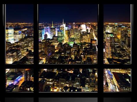 Window View Special Series Landscape By Night Manhattan New York