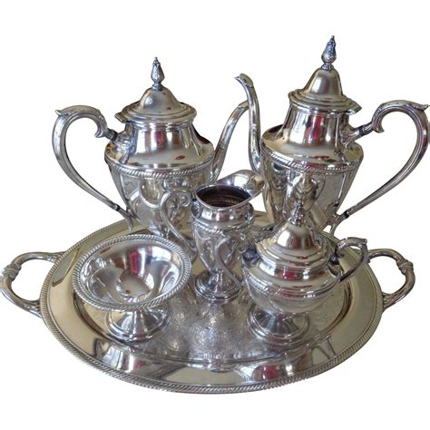 Vintage International Silver Castleton 9 Piece Silver Plated Tea Set