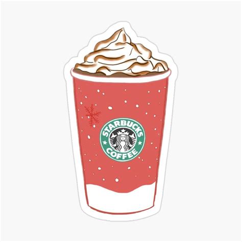 Copy Of Starbucks Matcha Sticker By Peyton Crest Bubble Stickers Red