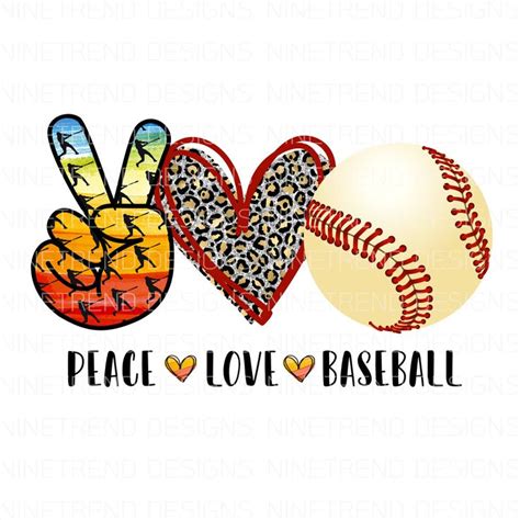 Peace Love Baseball PngSublimation Designs Downloads | Etsy in 2021