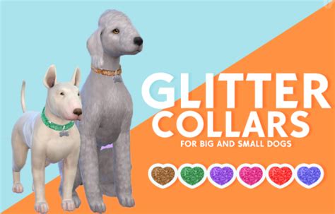 Glitter Collars For Big And Small Dogs Sims 4 Sims Pets Sims 4 Pets