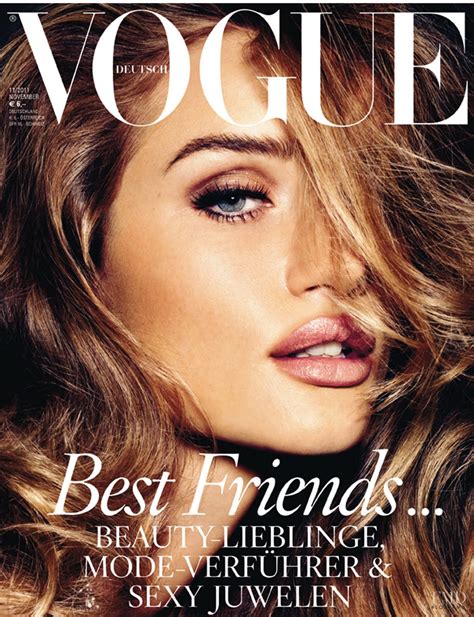 Cover Of Vogue Germany With Rosie Huntington Whiteley November 2011