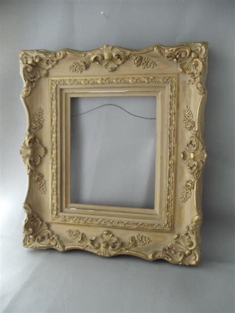 Antique Ornate Shabby Vtg Chic Wood And Gesso Picture Frame W Gold Detail