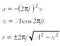 In these equations, we have xmax is the amplitude, so the maximum position in the positive or negative direction. Cyberphysics - SHM