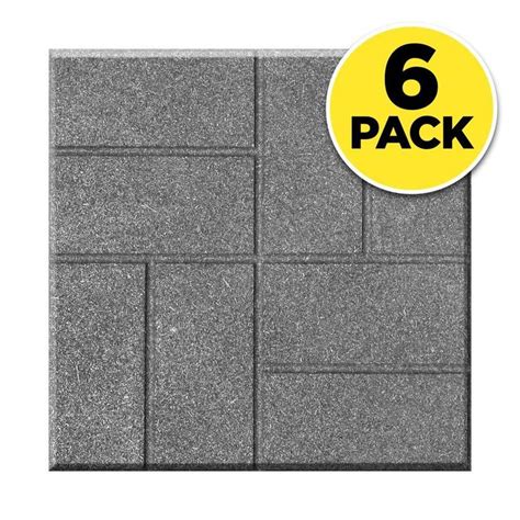 Rubberific 6 Pack 16 Dual Sided Paver 16 In L X 16 In W X 1 In H Gray