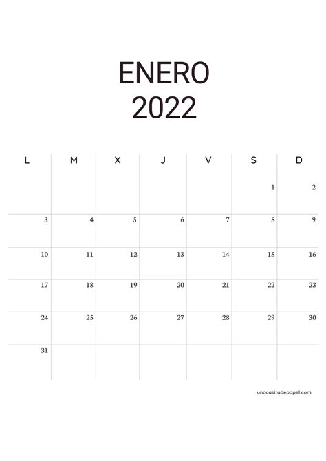 Calendario 2022 Para Imprimir Gratis ️ Una Casita De Papel
