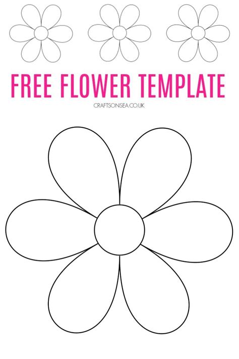 A Flower With Four Petals On It And The Text Free Flower Template In