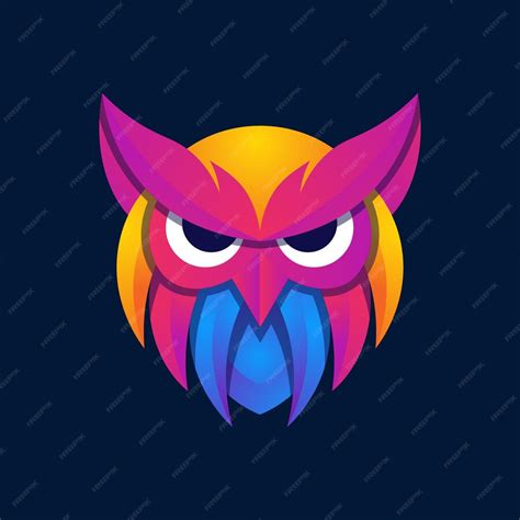 Premium Vector Owl Head Colorful Gradient Logo Vector