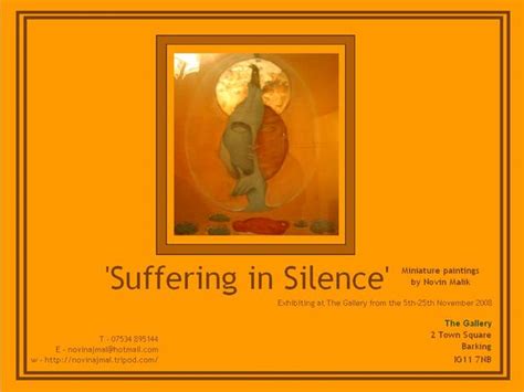 Suffering In Silence Exhibition At The Gallery Barking In London