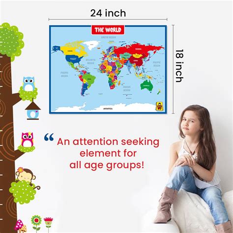 Uncle Wu World Map Wall Poster For Kids Double Side Learning Etsy