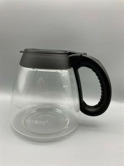 Mr Coffee 12 Cup Glass Replacement Coffee Pot Carafe Black Lid And