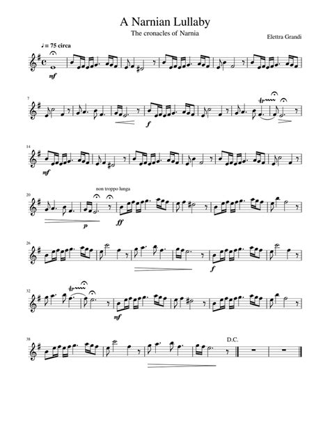 A Narnian Lullaby Flute Solo Sheet Music For Flute Solo