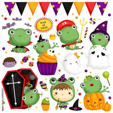 Halloween Frog Vector Set Stock Image And Royalty Free Vector Files