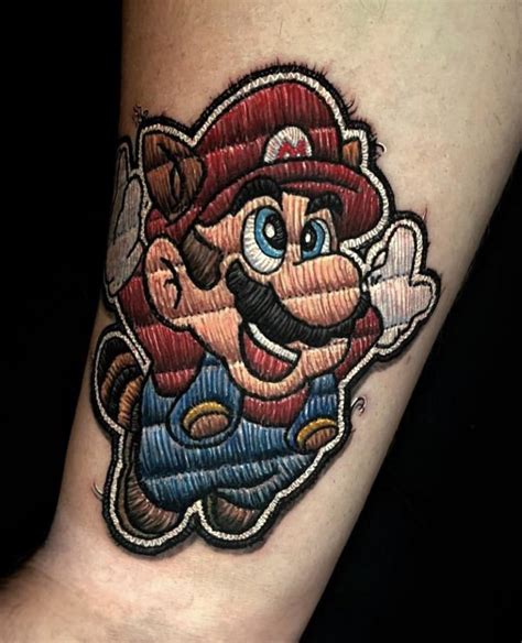 Super Mario Patch Tattoo Tattooed By Rich Mccann Royal Gothic Studio