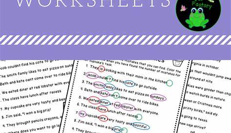These 6 NO PREP proofreading worksheets practice correcting