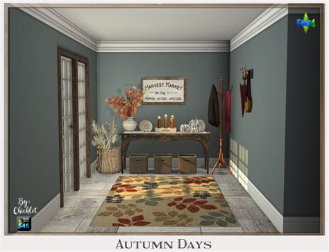 Ts4 Autumn Days Decor Set Decor Sims 4 Cc Furniture Autumn Day