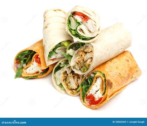 Wrap Sandwiches Stock Image Image Of Isolated Healthy 33602269
