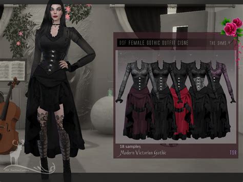 Modern Victorian Gothic Female Gothic Outfit Cisne The Sims 4 Catalog