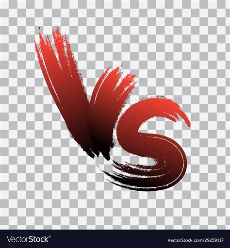 Vs Versus Letter Logo On Transparent Background Vector Image
