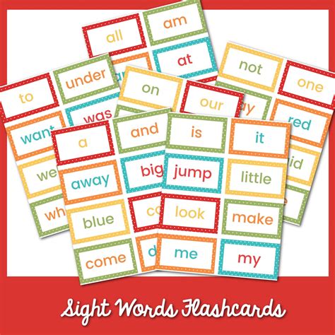Kindergarten Sight Words Flashcards Micheletripple