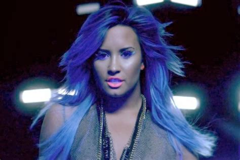 Demi Lovato Blue Hair Neon Lights