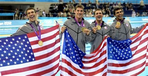 Team Usa Wins Gold At The Mens 4x200 Meter Freestyle Relay The