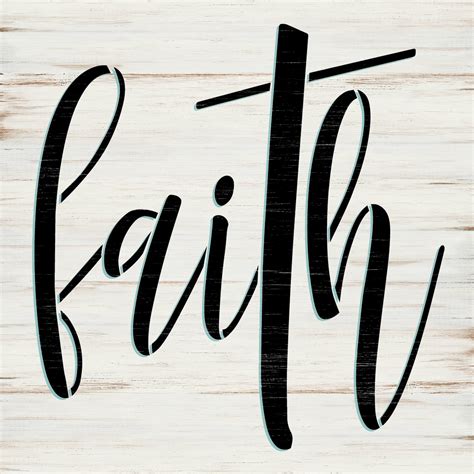 Faith Script With Cross Stencil By Studior12 Craft Diy Inspiration