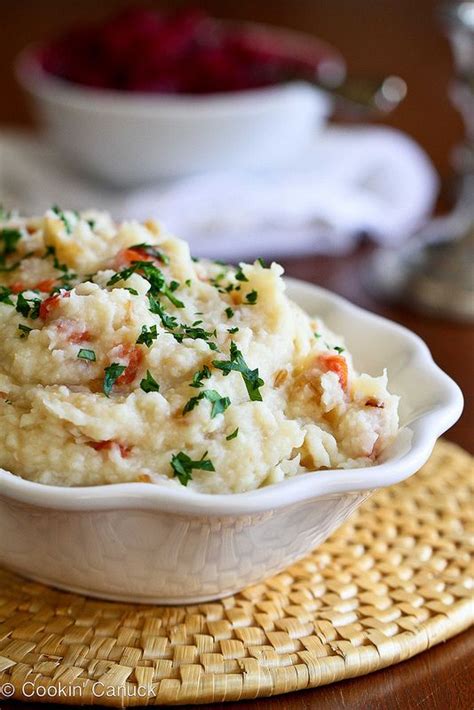 Vegan Mashed Potatoes And Cauliflower Recipe With Roasted Peppers