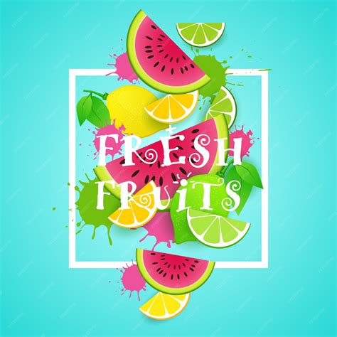 Premium Vector Fresh Fruits Illustration Organic Healthy Food Concept