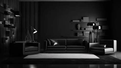 Sleek Modern Room Design With Pantry And Black Wooden Flooring 3d